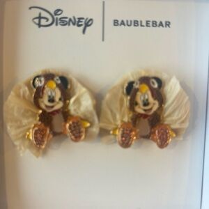 DISNEY Thanksgiving Holiday Mickey Mouse Turkey Enamel Painted Earrings NEW NWT